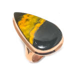 Bumble Bee Jasper Handmade Copper Jewelry Ring Size 7 b0j00