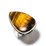 Tiger Eye Handmade 925 Sterling Silver Gift Jewelry Ring Size 8.5 r8l23
