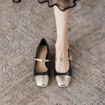 Mary Jane v&auml;ikesed nahkkingad naiste 2024 uus kevad ja s&uuml;gis haldjas tuul seelikuga &otilde;htune tuuleke &otilde;rnad kingad prantsuse madala kontsaga &uuml;hekordsed kingad 40 must