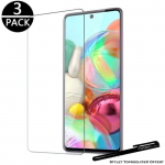 Film de protection - Toproduits&reg; - Samsung A71 - Verre tremp&eacute; - 3 pack - R&eacute;sistant aux rayures