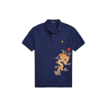 Polo Ralph Lauren SS24 Draakonimustriga Tikitud Kitsa L&otilde;ikega Vabaaja L&uuml;hikeste Varrukatega Polo S&auml;rk Meeste Polo S&auml;rgid S&uuml;gavkoobalt-Sinine MNPOKNI1N822584-400 M blue