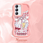 V&auml;rvitud muster Big Wave Edge pehme silikoon materjal Macaron telefoni &uuml;mbris p&otilde;rutuskindel kaitsev kummist korpus OnePlus Vivo Motorola Moto jaoks Vivo Y02 must