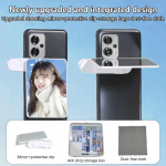 Reguleeritav Sky Mirror 2-in-1 Telefoni Tagumine Selfie Peegel Pildistusklamber V&auml;ljas Reisimine Telefoni Pildistamise Reflektor Pildistustarvikud valge