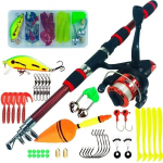 Uus 1,8-meetrine 5,2-ga teleskoop-rulli kombineeritud spinning-&otilde;ngeritv:1 3BB Reel Max Drag 5kg Full Fishing Kit kalastuskomplekt