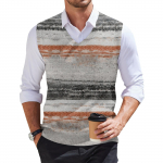 Meeste moetr&uuml;kiga V-kaelusega vest varrukateta silmkoeline pullover L tumesinine