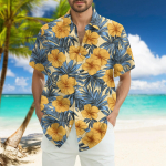 Meeste moodne lahtine Hawaii tr&uuml;kitud l&uuml;hikeste varrukatega rannas&auml;rk XXXXXL