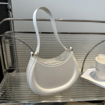 Prantsuse poolkuukujuline naiste &uuml;hev&auml;rviline &otilde;lakott kaenlaaluseks Uus vabaaja pendeldamine trendikas PU-nahast hulkurkott 21.5x8x15cm