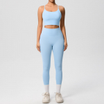 Naiste Mood &Uuml;hev&auml;rviline Seljaosaga Top Tihe Hingav Jooga&uuml;likonna Komplekt Sport Jooksmine Fitness P&uuml;ksid Kaheosaline Komplekt M kohv