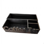 Coffee Bar Holder with Divider, Storage Basket for Tea and Pods in Cafe Kitchen