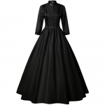 Keskaja Viktoriaanlik Retro Printsessi Cosplay Kost&uuml;&uuml;m Naistele Halloween &Otilde;ukonna Kuninglik Gooti Elegantne Vampiir Pruut Kiikkleit XS must