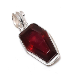 Natural Garnet Gemstone Handmade 925 Sterling Silver Jewelry Pendant 1.58 k9z52