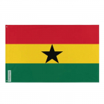 Drapeau - Ghana - 120 x 180 cm - Pol&uuml;ester - J&auml;lje rekto/verso - &OElig;illets en fer