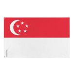 Drapeau - Singapur - 96 x 144 cm - Pol&uuml;ester - Recto/verso - &OElig;illets en fer