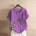 2025. aasta puuvillased naisteriided, retro vabaajar&otilde;ivad, puuvillane ja linane l&uuml;hikeste varrukatega T-s&auml;rk, suured puuvillased ja linased naisteriided S