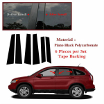 6 TK musta akna samba postide ukse trimmi klaverikatte komplekt Honda CRV 2007-2011 jaoks