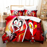 3D Prinditud Hazbin Hoteli Voodipesukomplekt &Uuml;hekohaline Kaksik T&auml;issuuruses Kuninganna Kuningas Suuruses Voodikomplekt T&auml;iskasvanud Laps Magamistuba Tekikotikomplektid AU Double(180x210cm)