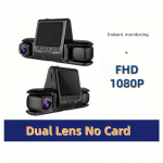 3 kaamera objektiiviga auto DVR 3-kanaliline armatuurkaamera HD 1080P armatuurkaamera kahe objektiiviga armatuurkaamera videosalvesti 24h parkimise j&auml;lgimise armatuurkaamera Dual Lans No Card