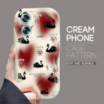 Armas koomiksimustriga kreemjas tekstuuriga korpus, lainelise servaga pehme silikoonkaanega telefoni&uuml;mbris OPPO Reno Realme jaoks OPPO A8