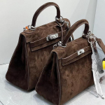 Autumn and winter new matte leather wide shoulder strap bag suede first layer cowhide portable single shoulder messenger bag high sense 25 kohv