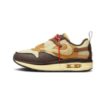 Travis Scott x Nike Air Max 1 PS Baroque Brown Laste tossud Lemon-Drop Wheat Chile-Red DN4169-200 33.5