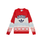 Adidas Originals S&uuml;gis/Talv 2024 Maakonna Aasta Piiratud V&auml;ljaanne LNY Kootud Pulloveri Sari &Uuml;mmargune Kaelus Pehme Mugav Kampsun Unisex Kampsun Punane Valge JL8367 red