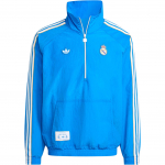 Adidas Originals Real Madrid pooleldi avatava lukuga p&uuml;stkraega lai triibuline jakk Meeste jakk KC3736 L