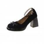 Moodsad Retro Prantsuse Paksude Kontsadega Temperamentssed Mary Jane Kingad Naistele Suede Ankelpandlaga Kingad Vibu Paksud K&otilde;rged Kontsad Elegantne Naiste Kingad 35