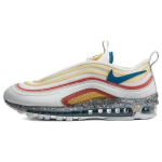 Nike Air Max 97 Retro Prindi Paelkinnitusega Kangast Madala S&auml;&auml;rega Vabaaja Jooksujalatsid Meeste toss Valge Sinine DV7418-001 41