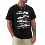 JDM T-s&auml;rgid Legendid Jaapani Auto Sportauto Autot&ouml;&ouml;stus Mees T&auml;iskasvanu &Uuml;laosad Uudsus T-s&auml;rk &Uuml;mar kaelus Puuvillane T-s&auml;rk &Uuml;laosad Kingitus XXXXXL must