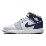 Air Jordan 1 Mid GS Wolf Grey Midnight Navy Laste tossud Valge DQ8423-104 38.5