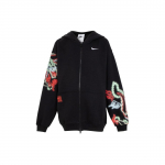 Nike Jakk Tikitud Muster Fliis Vabaaja T&otilde;mblukuga Kapuutsiga Jakk Laste jakid Must FZ6562010 XL