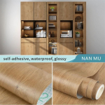 55cm Laius Puidus&uuml;&uuml; PVC Tapeet Uksele Riidekapile Kapi Lauale M&ouml;&ouml;blile Veekindlad Isekleepuvad Kleepsud Kodukujundus Kile 55x200CM