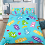 Armas Care Bears tekikott padjap&uuml;&uuml;r voodipesukomplekt t&auml;iskasvanu poiss t&uuml;druk magamistoa kaunistus laste kingitus &uuml;hekohaline kahekohaline suur suurus 100x135cm