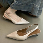 Uue stiili elegantsed naiste sandaalid Terava ninaga Elegantsed madala kontsaga kingad Suvised slingback naiste muulad Kingad Pumbad Kleitkingad 35 aprikoosi