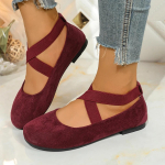 Magusad seemisnahast ristuvate rihmadega slip-on baleriinad naistele 2025 suvi &Uuml;mar nina Madalad kontsad Kingad Suurus 43 &Uuml;hev&auml;rvilised Mary Jane kingad 36 punane