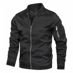 Meeste jakid S&uuml;gisene pombert&uuml;&uuml;pi jakk meestele Streetwear pesapallijakk P&uuml;stkrae Slim Lukuga V&auml;lisjakk Meeste mantel XL must