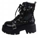 Mood Uued Naiste Biker Saapad Lakknahast Hingavad Lukuga Lolita Platvormsaapad Talv Uus Retro Gootika Botines Chelsea 35