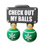 Funny Check Out My Balls Christmas Hitch Cover Novelty 3D Truck Trailer Hitch Cover Shaking Christmas Ball Decoration Gag Gifts for 2 x 2-inch Square 17mm roheline