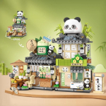 Loz Street View seeria ehitusklotsid Izakaya Raseeritud J&auml;&auml;tise Pood Takoyaki Pood Kohvik Panda Tee Maja mudel laste kingitused