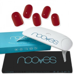 NOOVES NAILS Pakk Eelt&ouml;&ouml;deldud Geelk&uuml;&uuml;nekleebised Premium Punased Kujundused + Kaasaskantav 8 W UV/LED K&uuml;&uuml;nelamp - Crimson Red punane