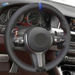 Auto roolikatte nahksisustus BMW M Sport F30 F36 F10 F12 F20 F45 F39 F48 F15 F16 F25 F26 punase sinise joonega, sinine