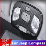 Carbon fiber Car Roof Reading Light Decorative Trim Cover Interior Moulding For Jeep Compass 2th 2017 2018  Accessories ABS Chrome