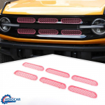 Pink Front Grille erts Mesh Net Grill Trim Cover For Ford Bronco -2025 US