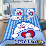Multikas D-Doraemonid Tekikott Padjap&uuml;&uuml;r 2/3tk Voodipesukomplekt T&auml;iskasvanud Poiss T&uuml;druk Magamistoa Kaunistus Laste Kingitus &Uuml;he- v&otilde;i Kahekohaline 155x220cm-3pcs