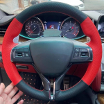 Hand-stitched non-slip black red Leather car steering wheel cover for Maserati President Ghibli Levante Auto Parts 1