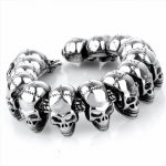 Gooti stiilis Lot Skull Vintage Biker meeste must punk roostevabast terasest k&auml;ev&otilde;ru h&otilde;be