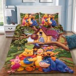 Winnie Puhhi tekikott padjap&uuml;&uuml;r T&auml;iskasvanu Poiss T&uuml;druk Voodipesukomplekt Magamistoa Kaunistus Laste Kingitus &Uuml;heinimese Kaheinimese Suur AU Single(140*210cm)3pcs black