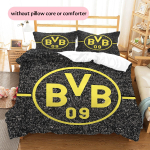 Borussia Dortmundi meeskonna logo Muster Voodipesu Kodu Kaunistamine S&uuml;nnip&auml;evakingitus (1 * tekikott + 2 * padjap&uuml;&uuml;ri, ilma s&uuml;damikuta) 135x200cm white