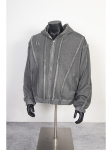 Thug Club raske kaaluga pestud metallist kapuutsiga kampsun plekk-batika disainiga - Unisex trendikas pealmine osa 3 gray