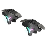 A1 Mobiilne M&auml;ngutrigger Professionaalne RGB Valgustus Vibratsioonit&uuml;&uuml;p Sihtimislaskmism&auml;ngu Kontroller Gamepad Pulssklahvi Nupp Mobiiltelefoni jaoks E black